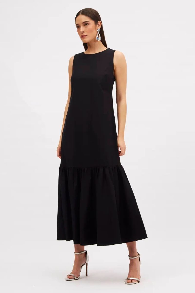 Vestido Sommer Tricoline Preto