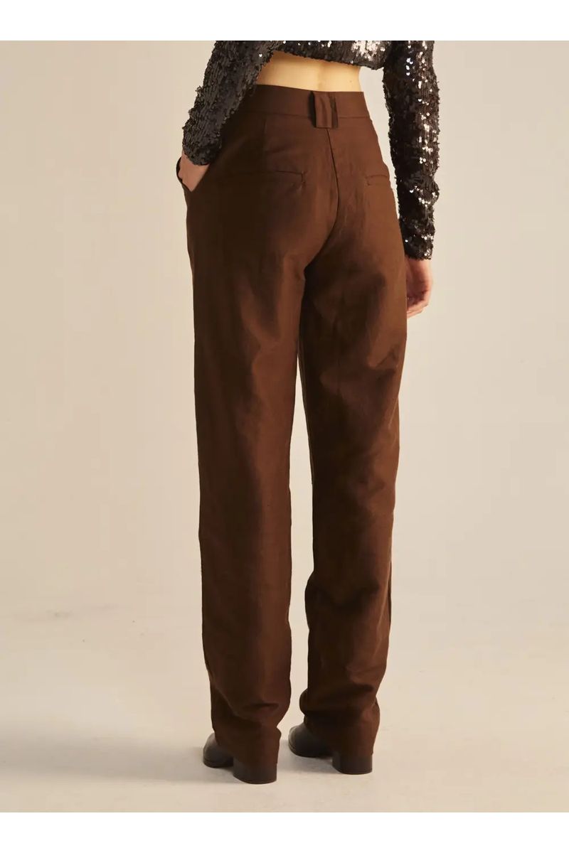 Calça Linho Marrom Nobuck