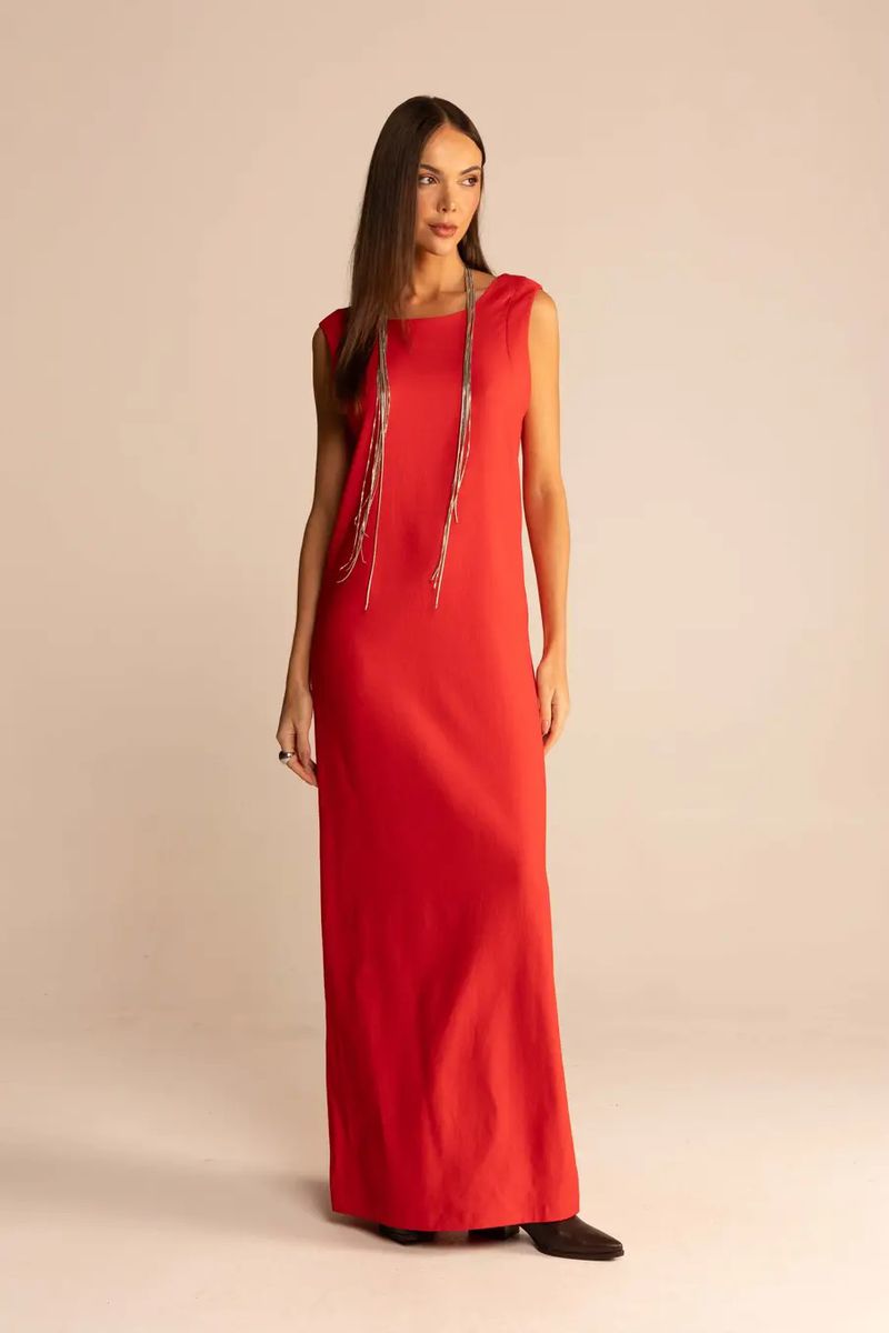 Vestido Longo Com Fenda