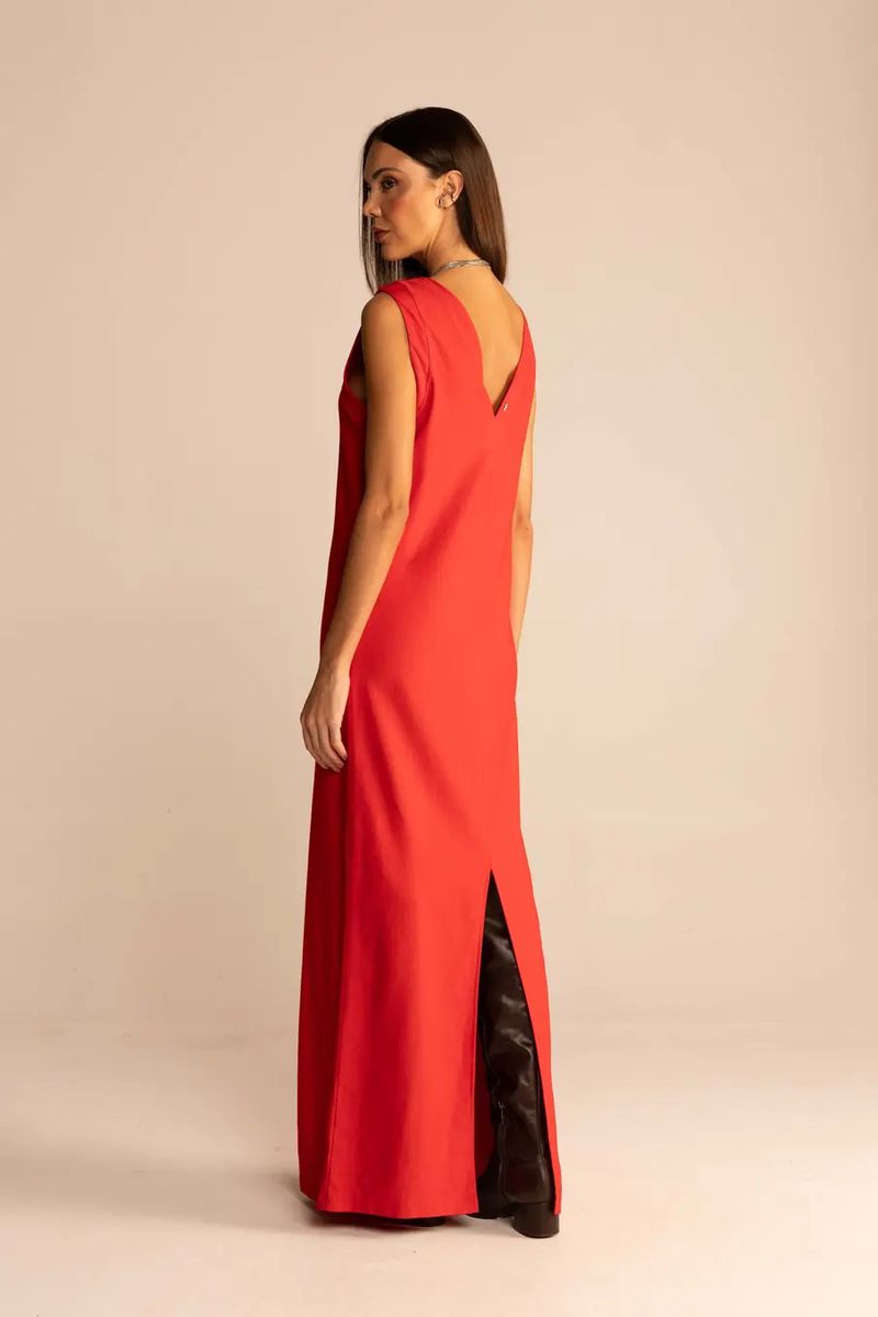 Vestido Longo Com Fenda