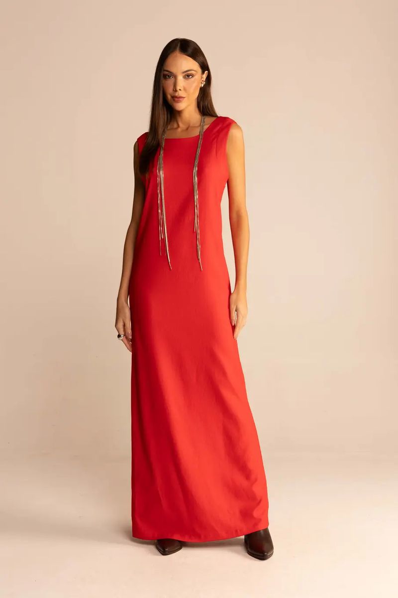 Vestido Longo Com Fenda