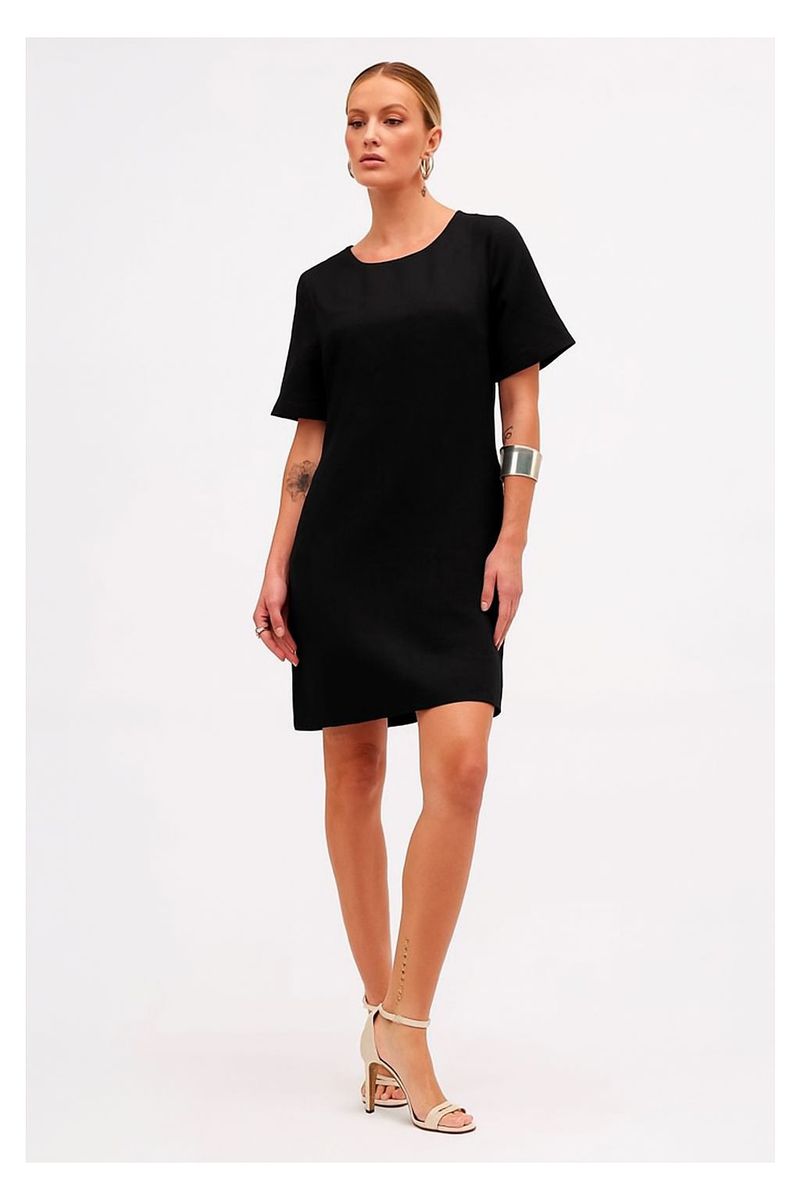 Vestido Sommer Curto Linho Preto