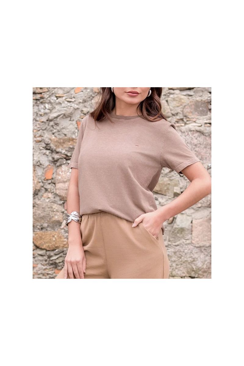 T-shirt Básica Algodão Fendi