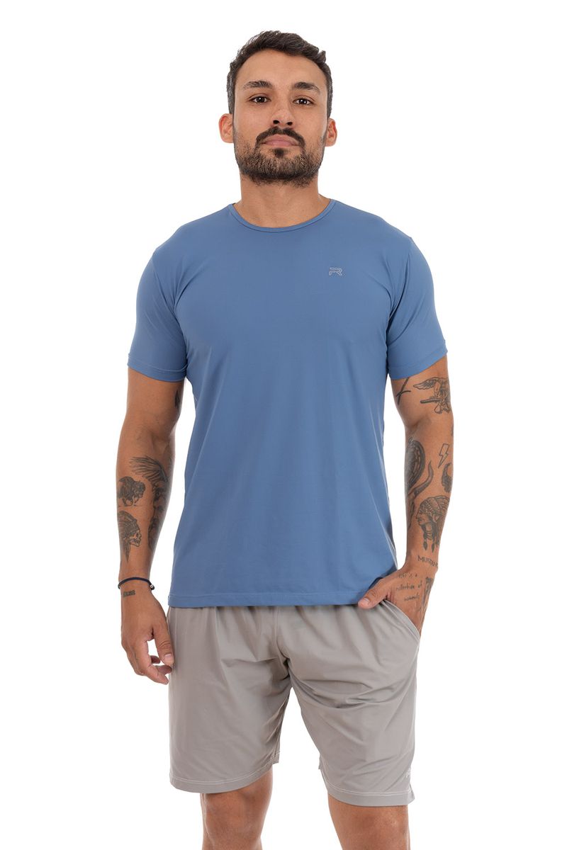 T-shirt Masculina UV50 - Azul luxo - 1975 - FIT ROOM 