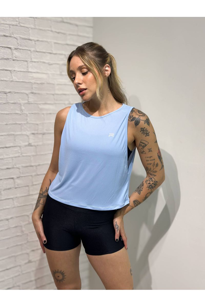 Regata Cropped - Azul Bebê - 2324 - FIT ROOM 
