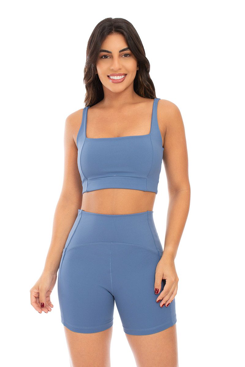 Conjunto Top Trace e Short Strong - Azul Luxo - 12 - FIT ROOM 