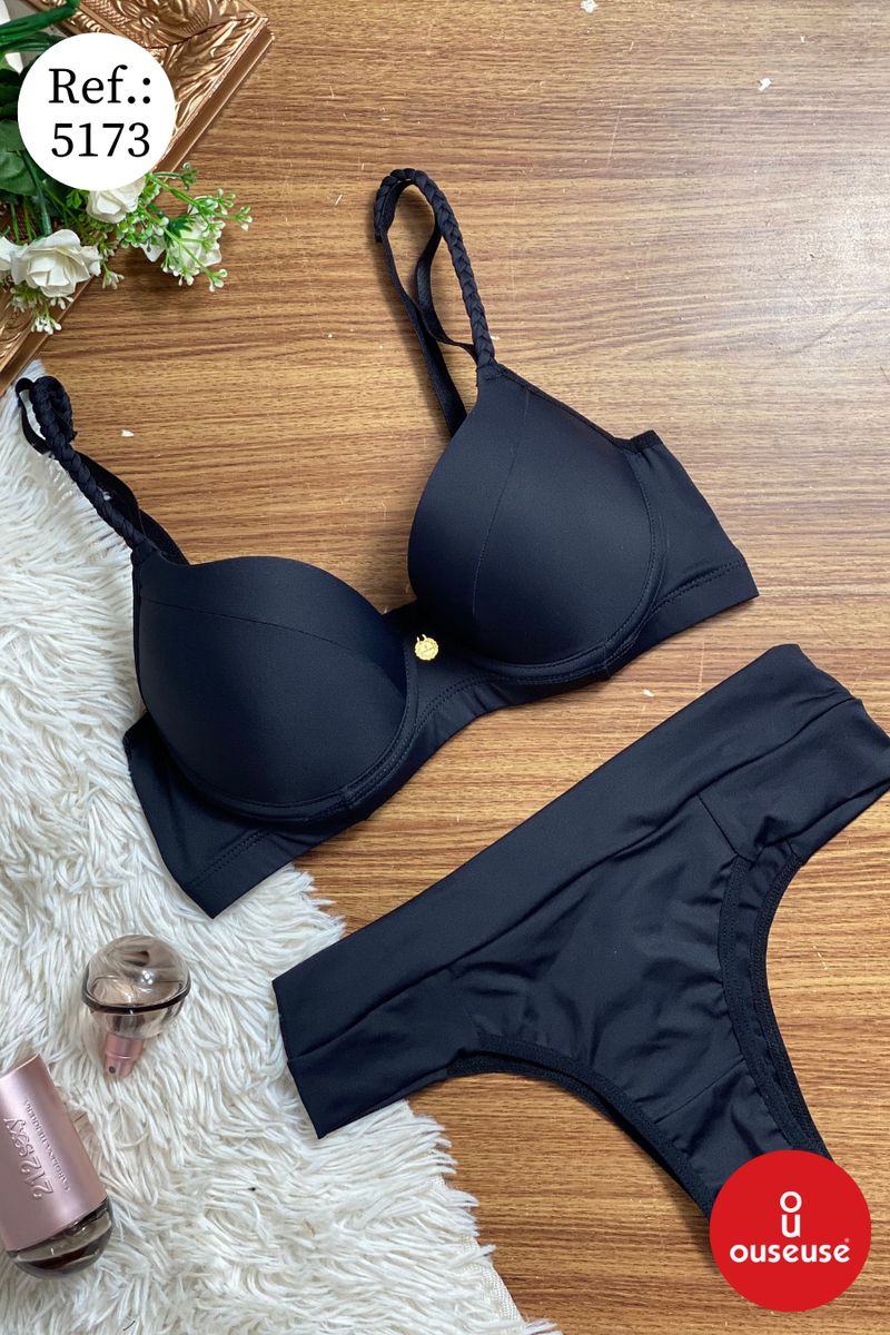 CONJUNTO BOJO ESTRUTURADO ALÇA TRABALHADA E CALCIN... - OUSEUSE