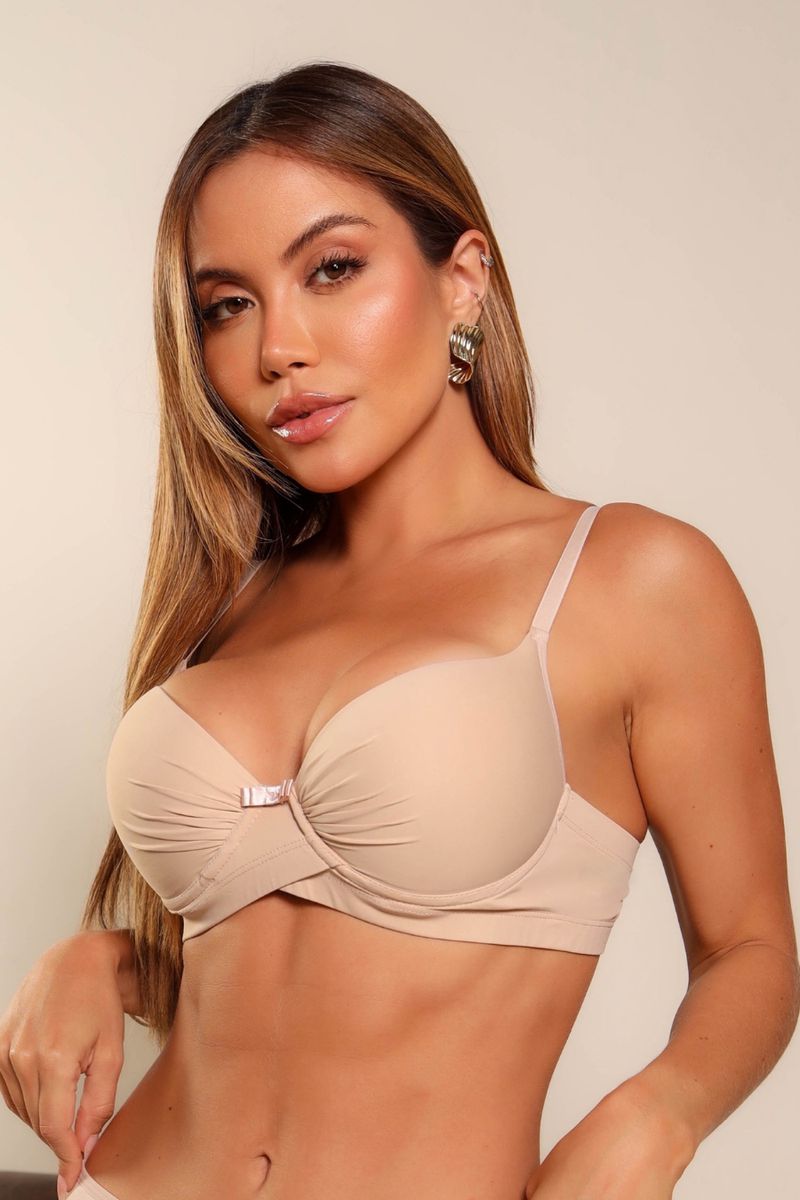 SUTIÃ EM MICROFIBRA BOJO ESTRUTURADO COM BASE TRAN... - OUSEUSE