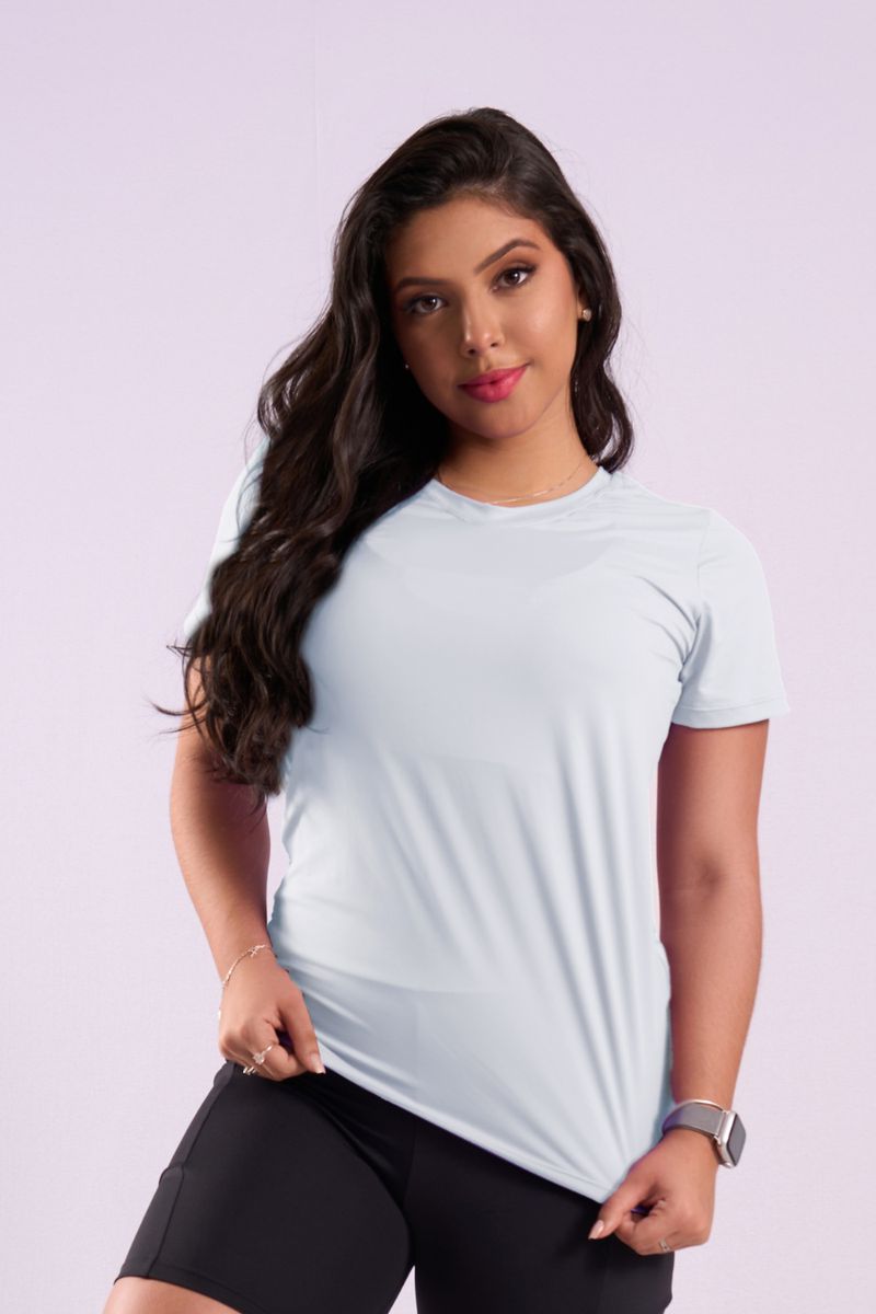 BABY LOOK FRENTE BASICA COSTAS COM ABERTURA TRANSP... - OUSEUSE