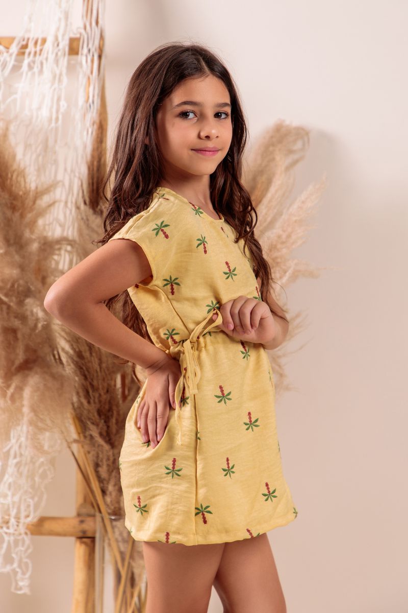 SAIDA DE PRAIA INFANTIL VESTIDINHO COM AMARRAÇÃO N... - OUSEUSE