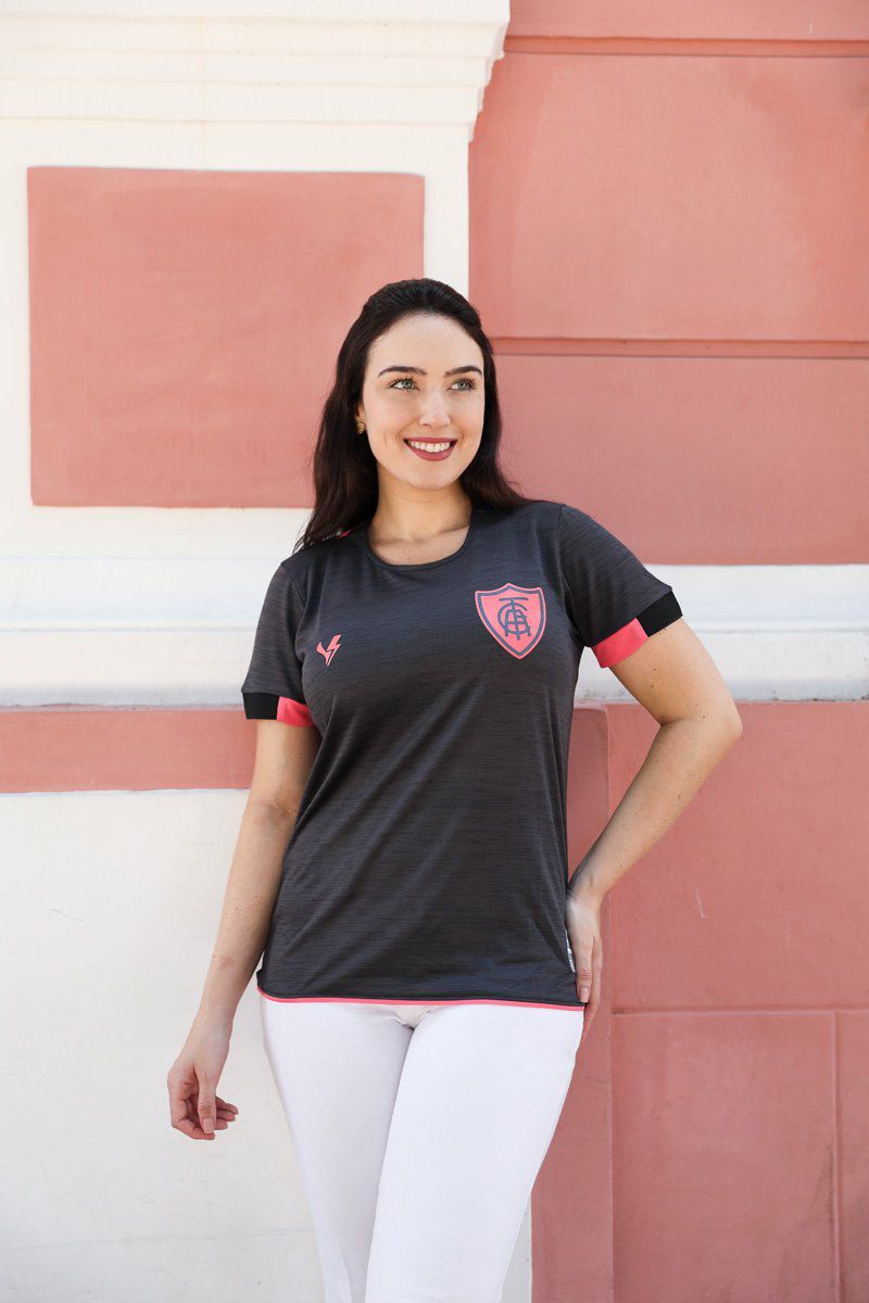 Camisa Feminina Outubro Rosa América Mineiro Chumb... - Volt Sport 