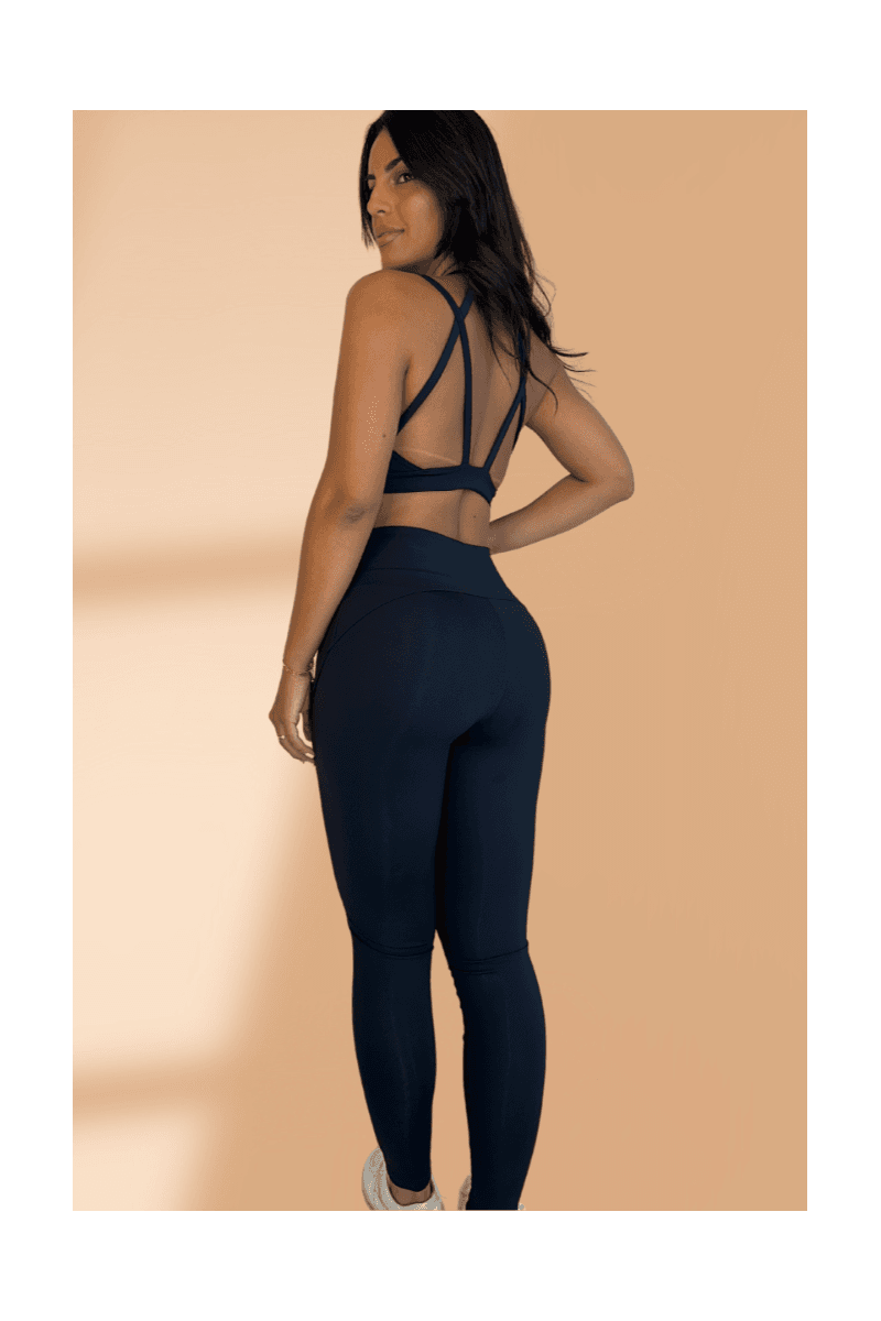 Conjunto Fitness Calça Preto 025