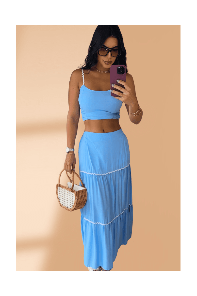 Conjunto Azul Viscose