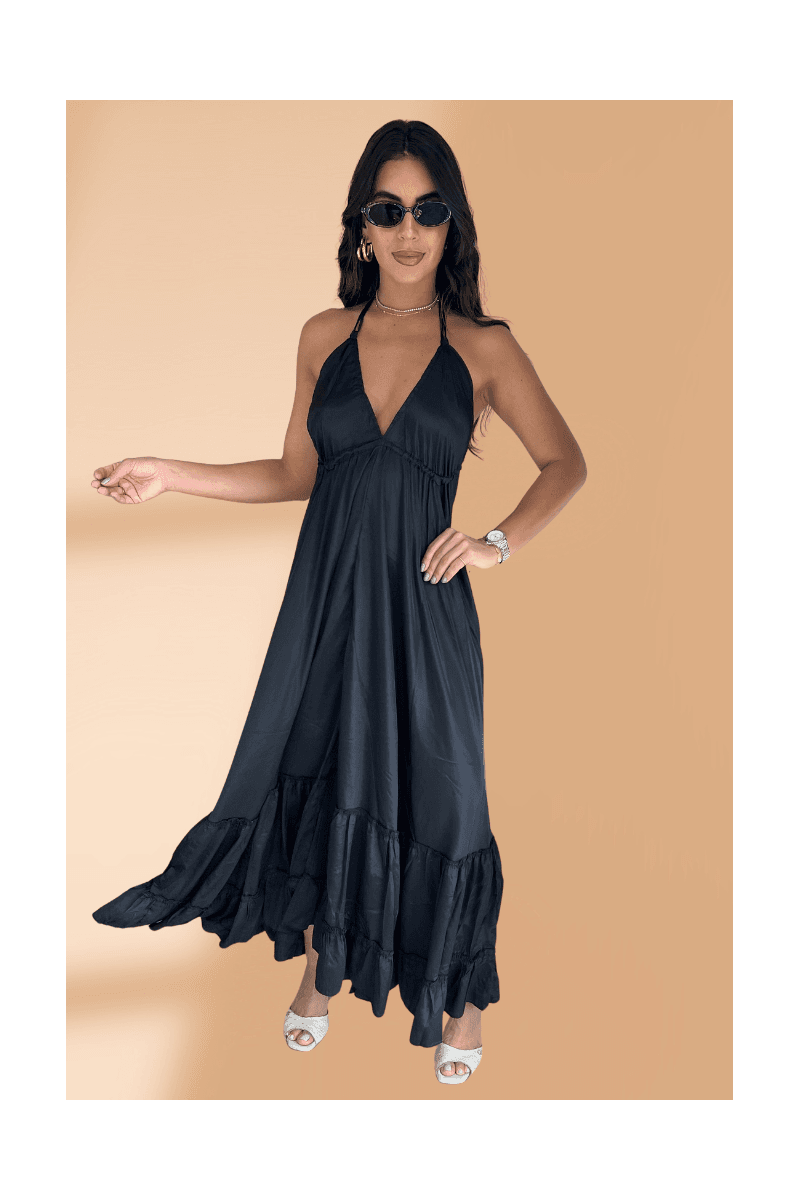 Vestido Seda Preto
