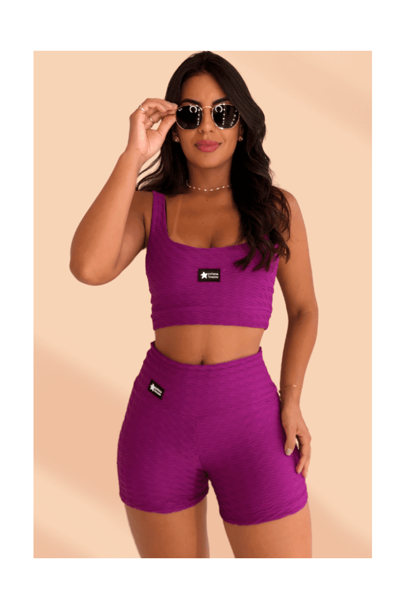 Conjunto Fitness Canelado Ondas Uva