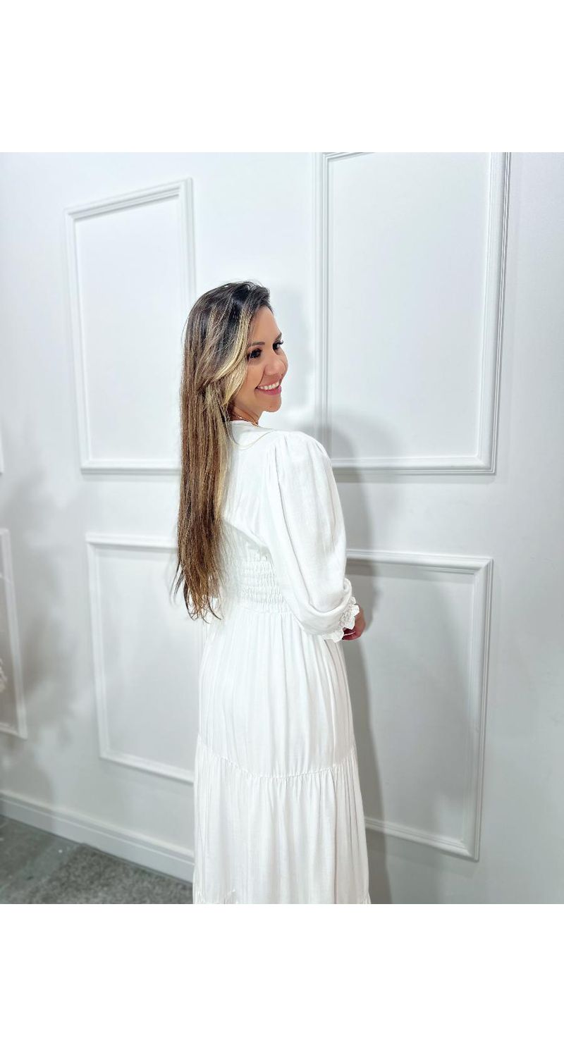 Vestido longo princesa feminino manga 3/4 Ref: 2894