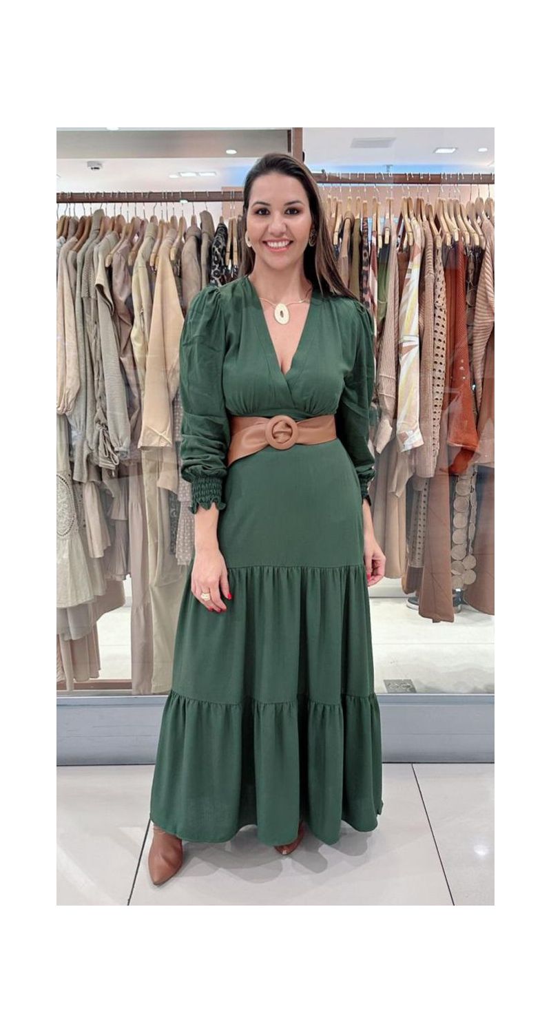 Vestido longo de manga longa princesa Ref: 3025
