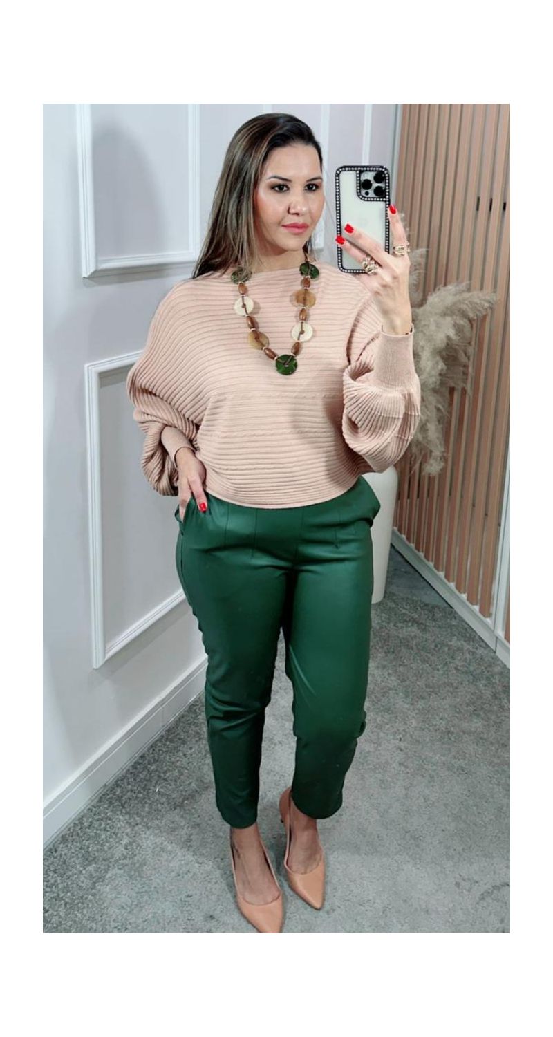 Calça cigarrete zara couro fake de P.U Ref:3078