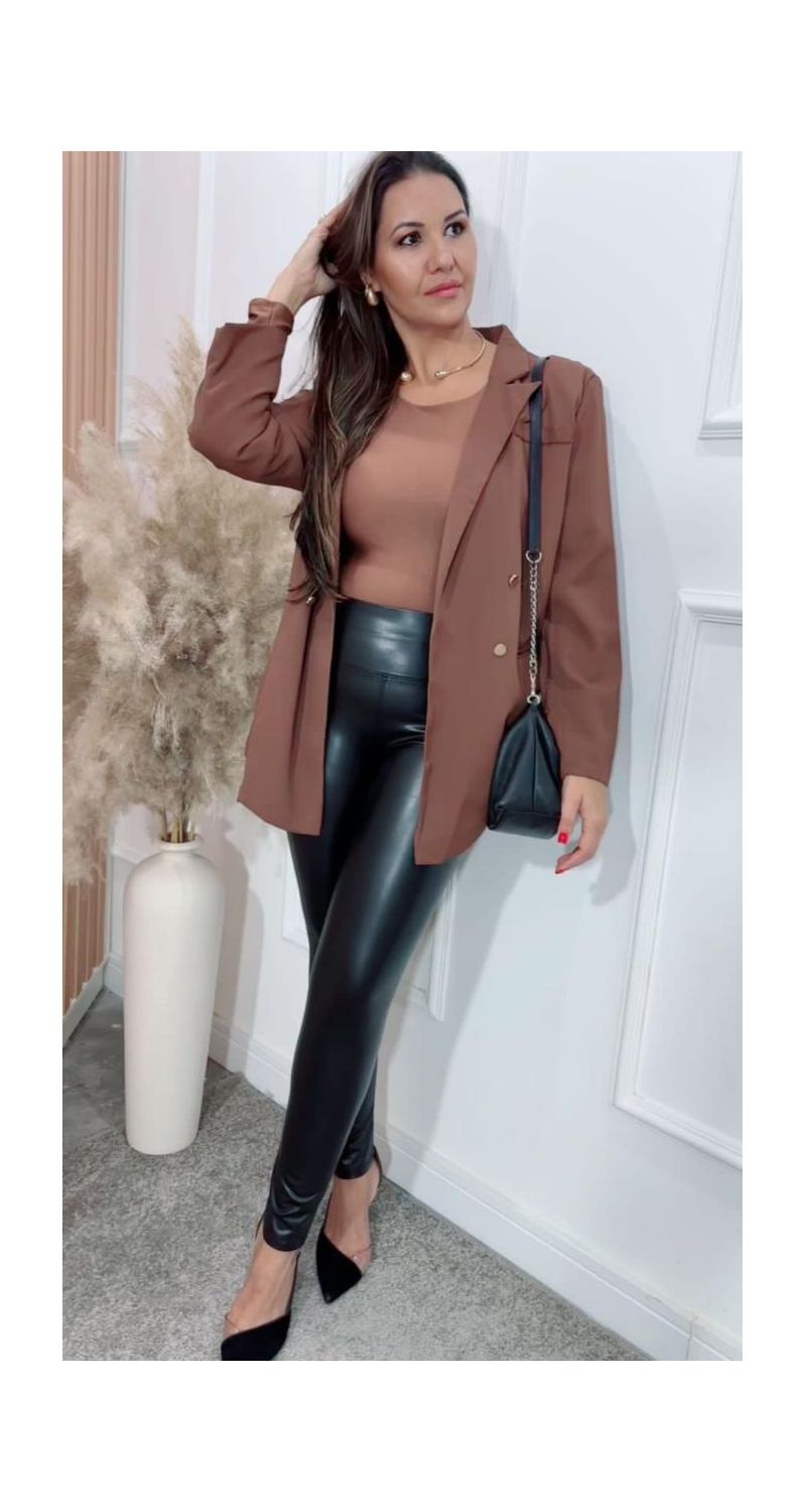 Blazer alfaiataria oversized c/bolsos e cinto Ref:3193