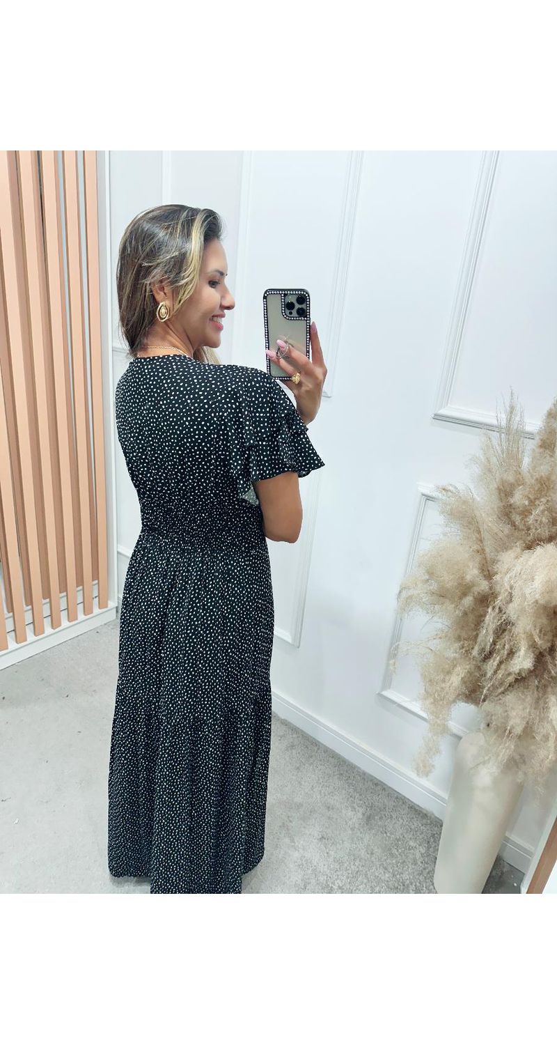 Vestido Estela manga dupla babados Ref:3429
