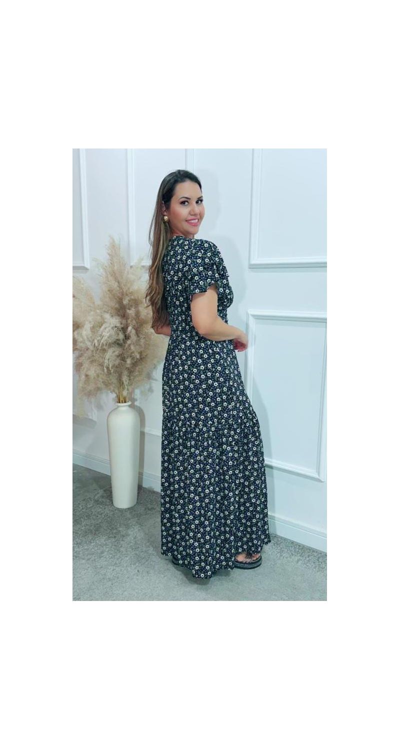 Vestido Estela manga dupla babados Ref:3429