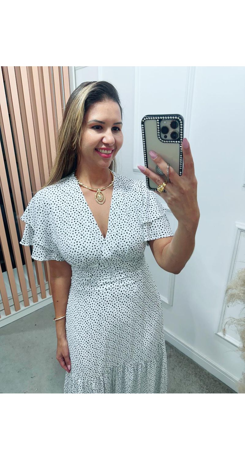 Vestido Estela manga dupla babados Ref:3429