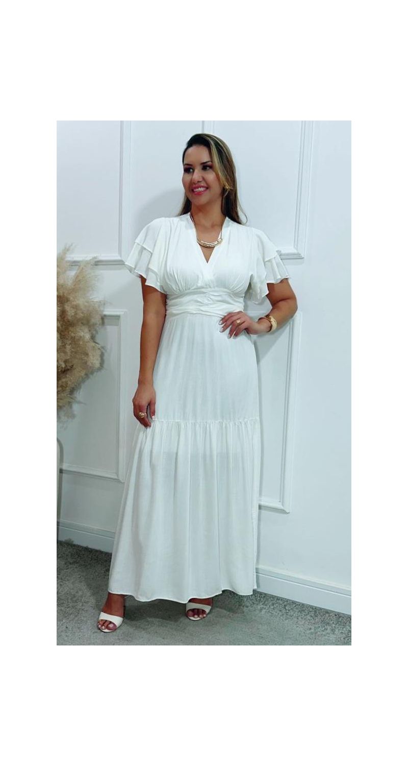 Vestido Estela manga dupla babados Ref:3429