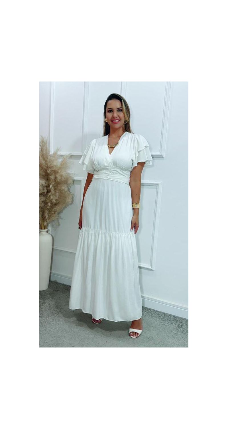Vestido Estela manga dupla babados Ref:3429