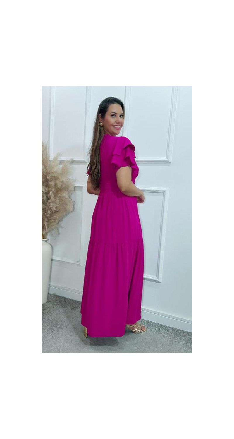 Vestido Estela manga dupla babados Ref:3429