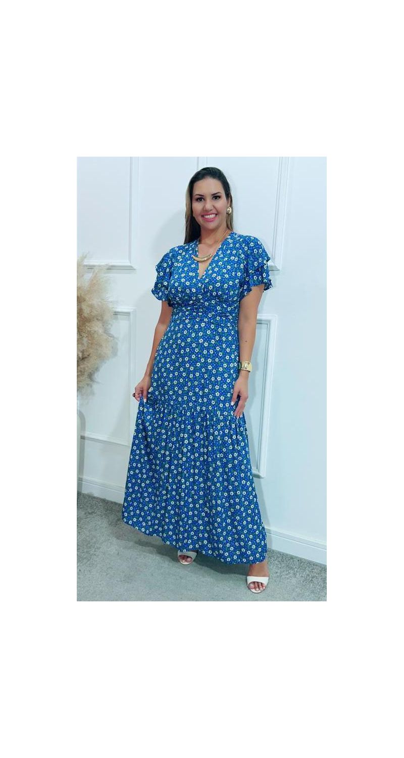 Vestido Estela manga dupla babados Ref:3429