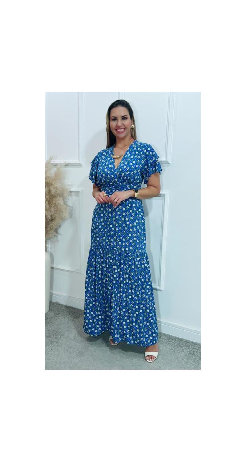 Vestido Estela manga dupla babados Ref:3429