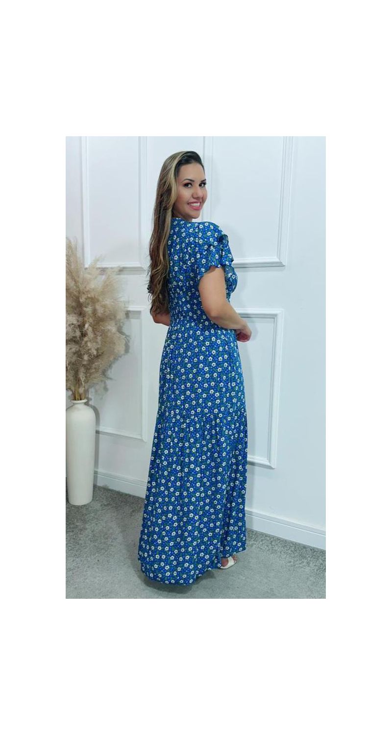 Vestido Estela manga dupla babados Ref:3429