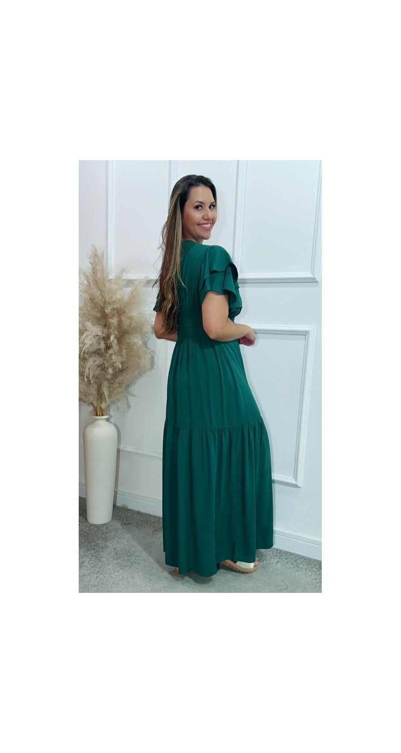 Vestido Estela manga dupla babados Ref:3429