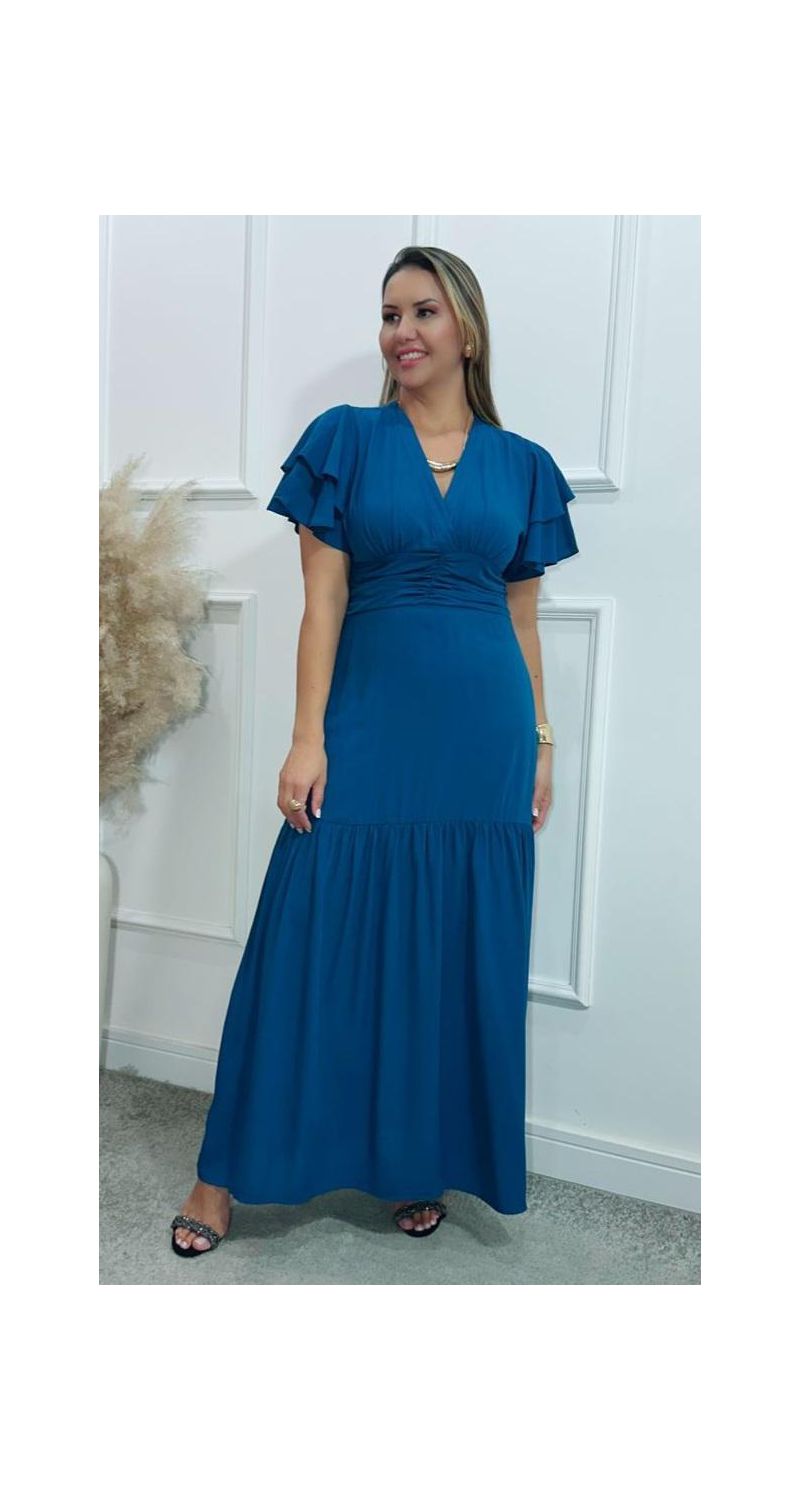 Vestido Estela manga dupla babados Ref:3429