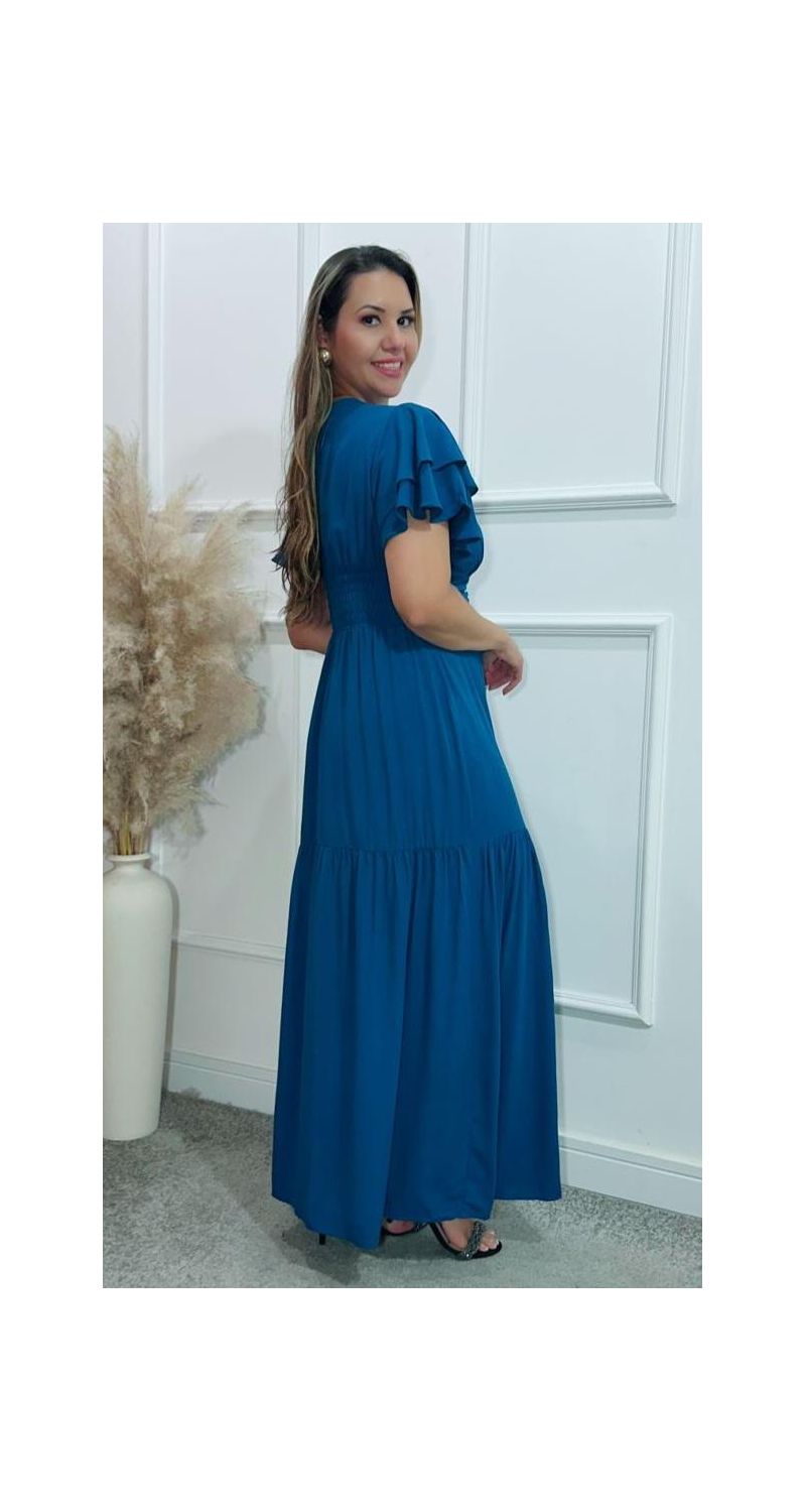 Vestido Estela manga dupla babados Ref:3429