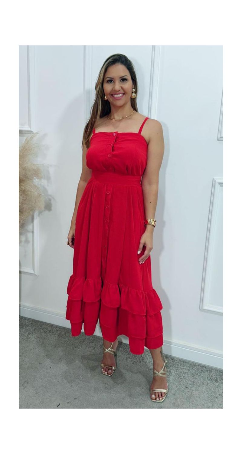 Vestido midi Gloria botões Ref:3433
