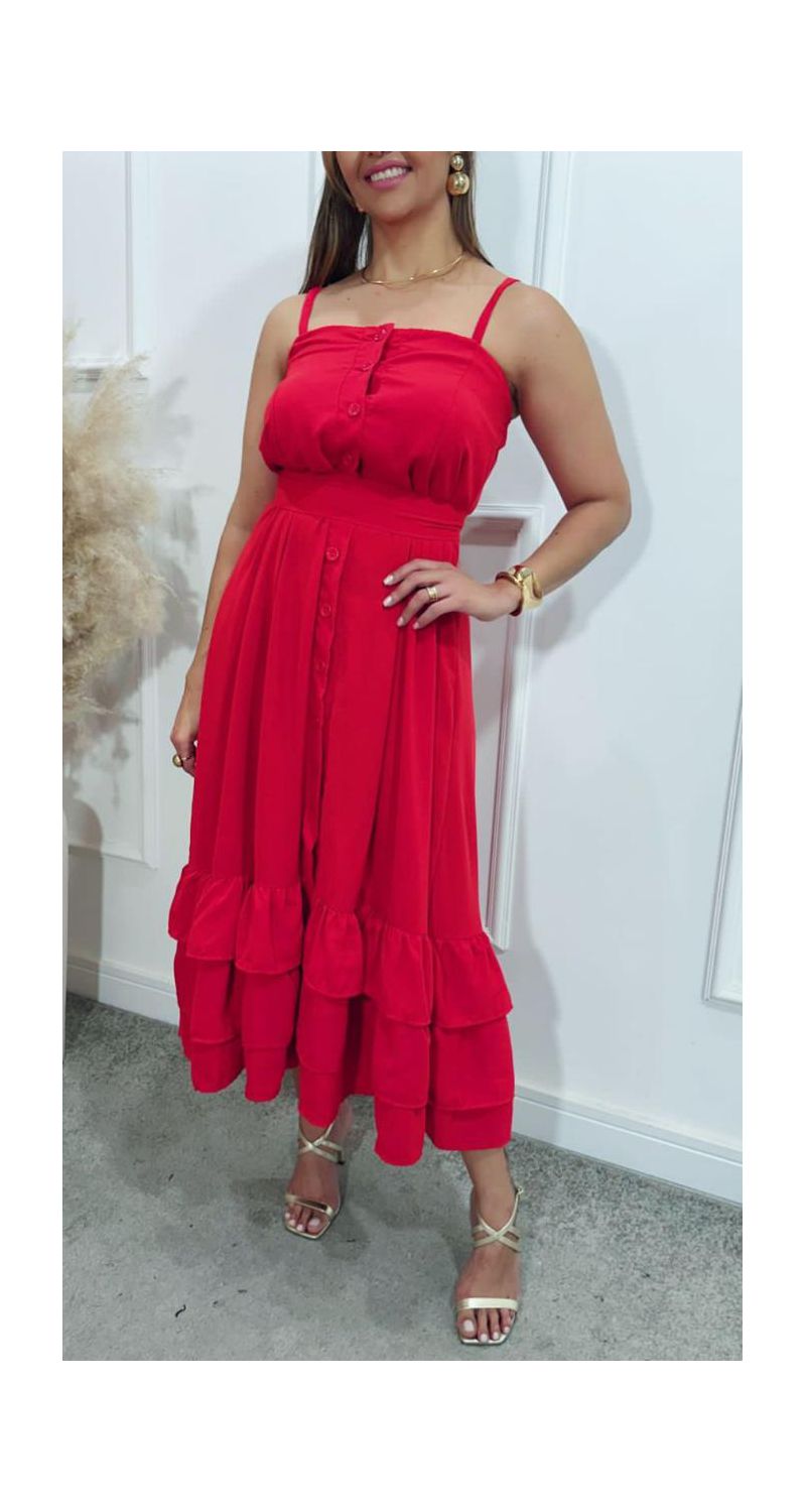 Vestido midi Gloria botões Ref:3433