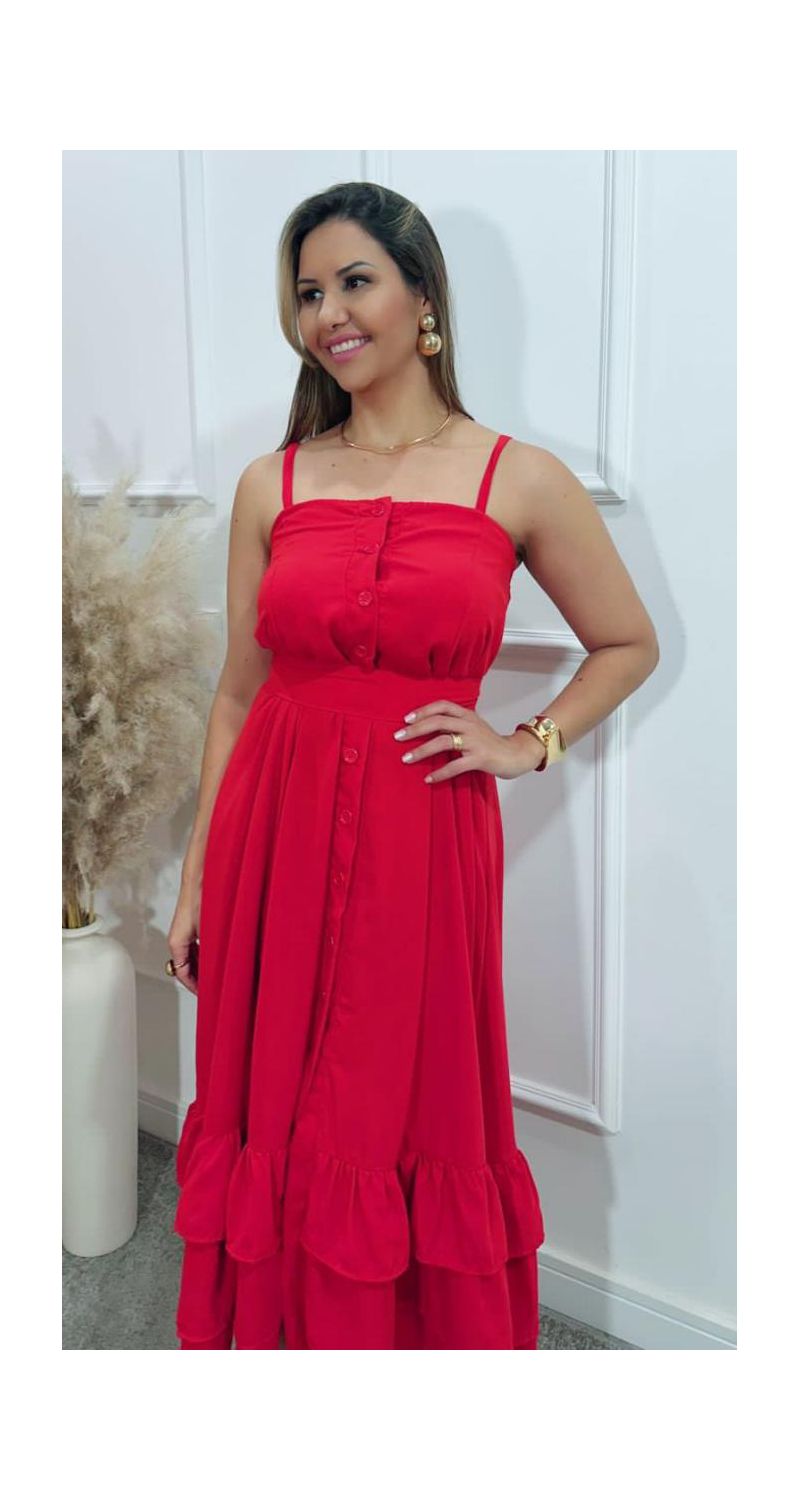 Vestido midi Gloria botões Ref:3433
