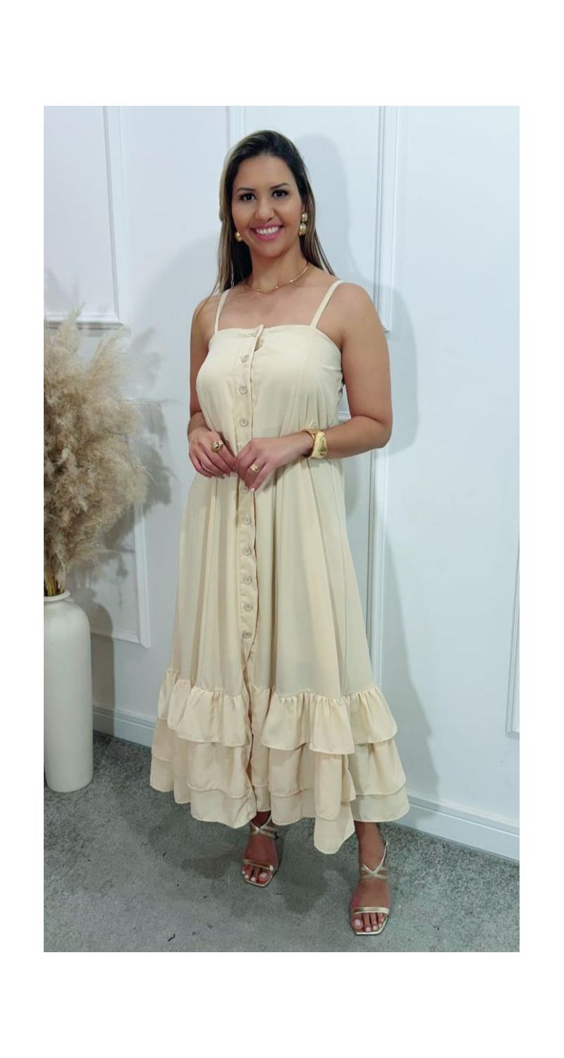 Vestido midi Gloria botões Ref:3433