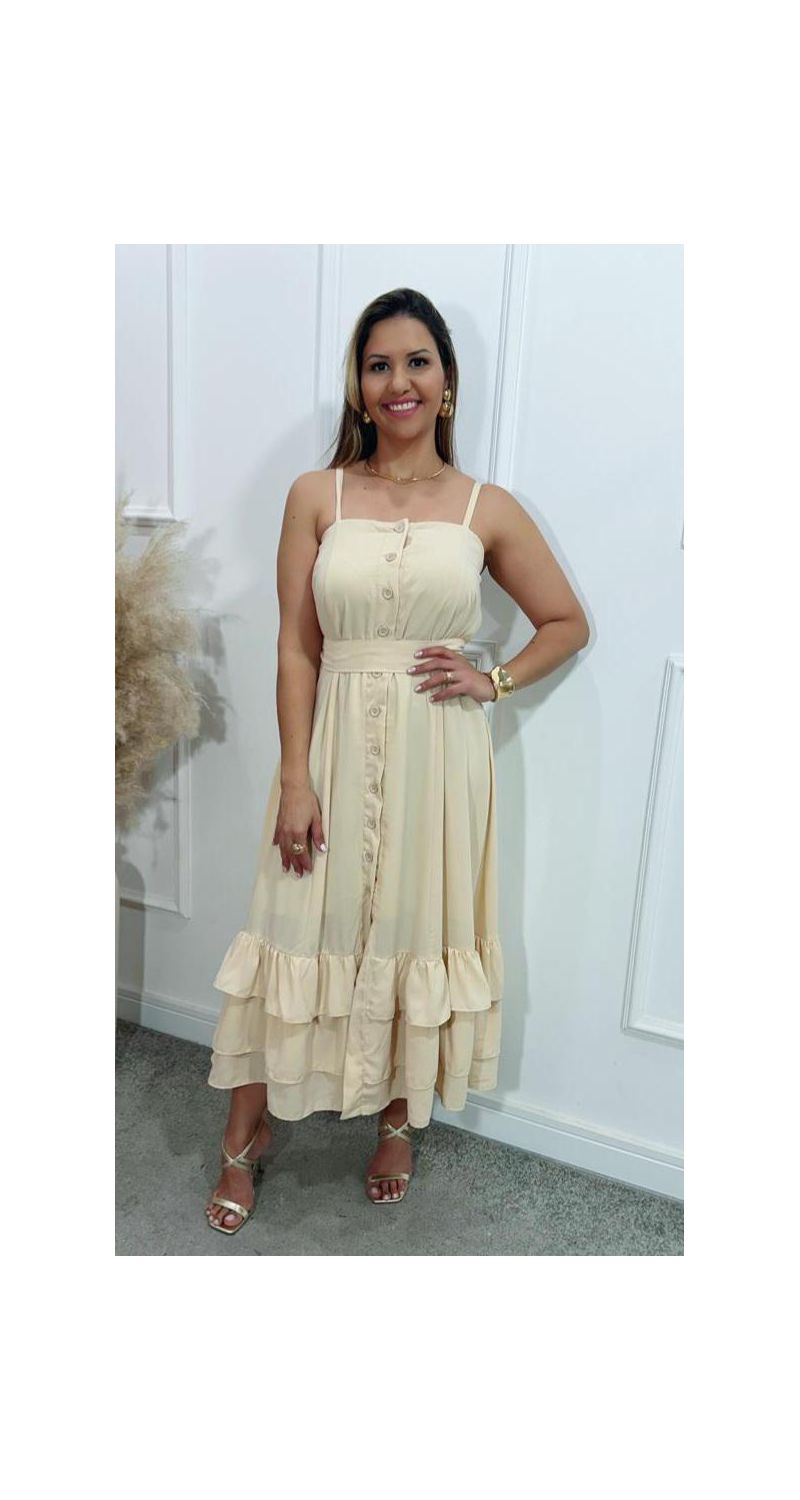 Vestido midi Gloria botões Ref:3433