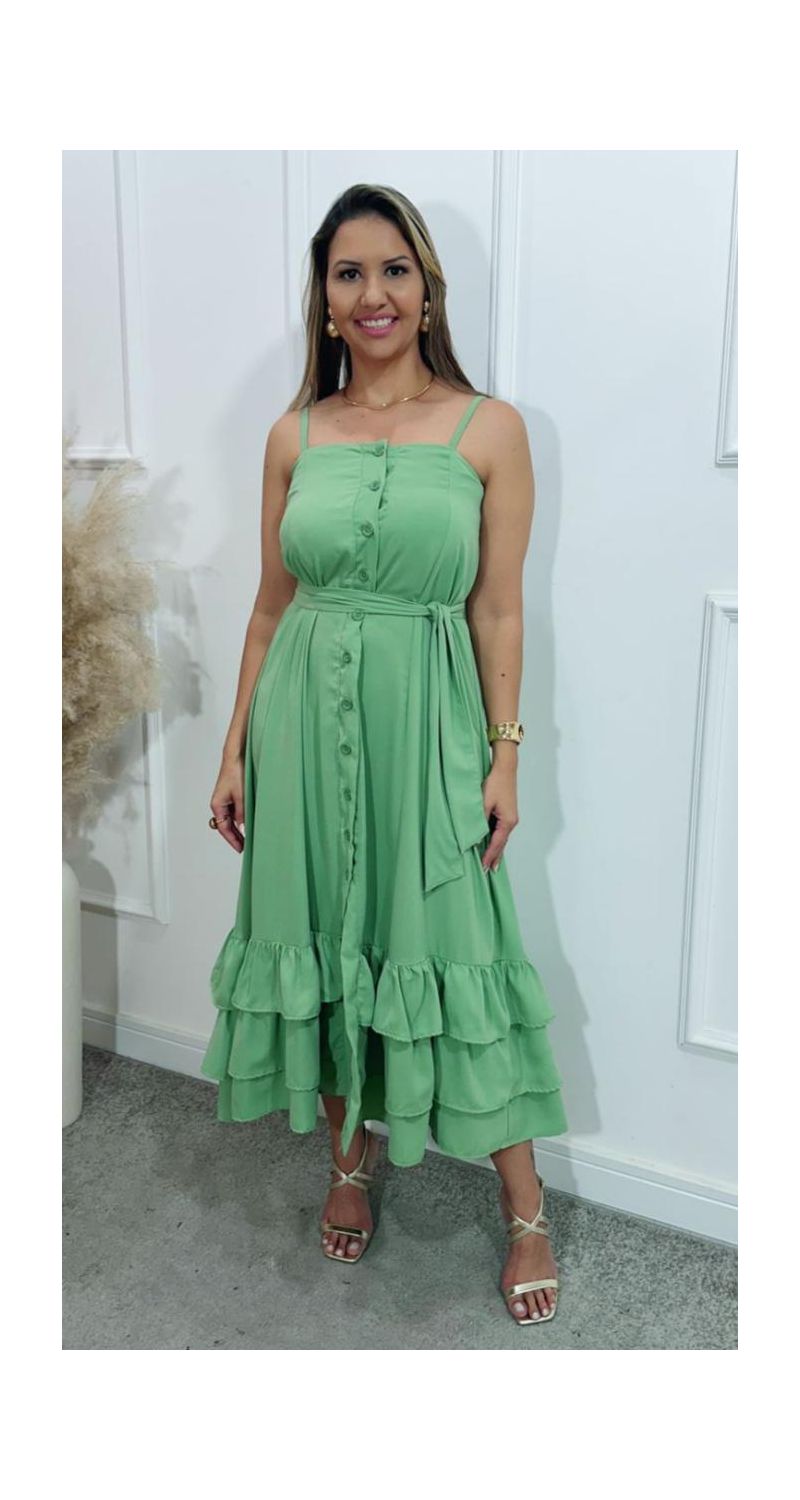 Vestido midi Gloria botões Ref:3433