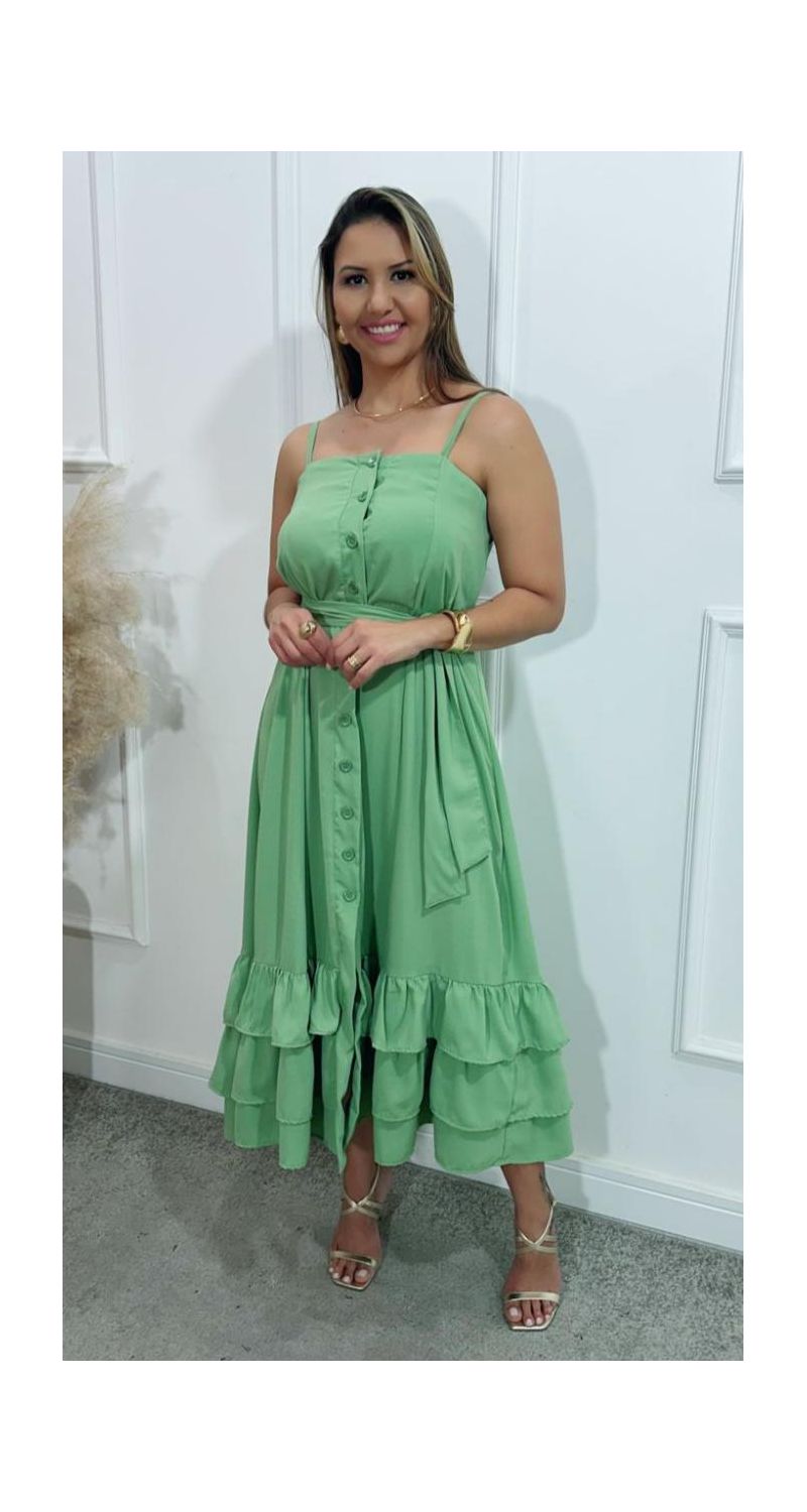 Vestido midi Gloria botões Ref:3433