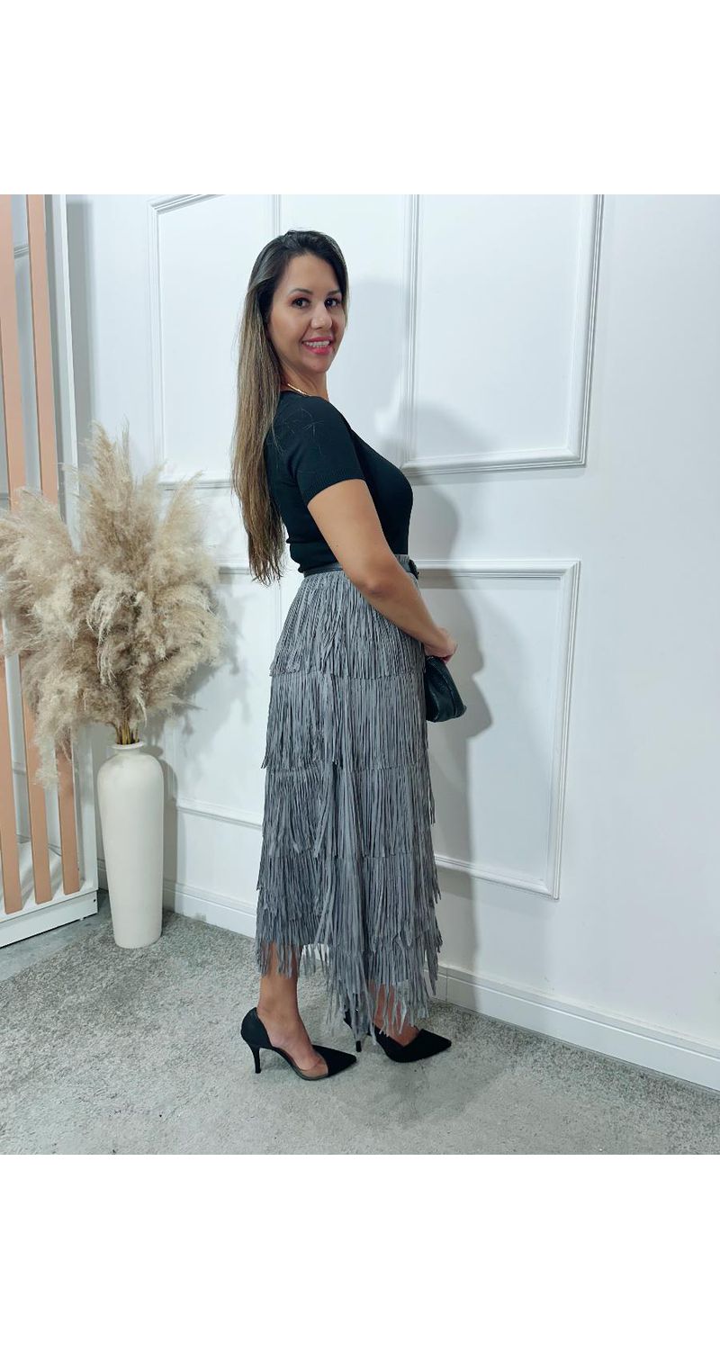 Saia midi Amanda franjas Ref:3546