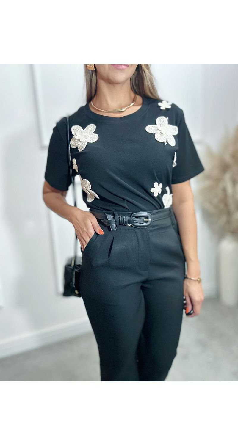 Blusa Flor bordada Ref:3550