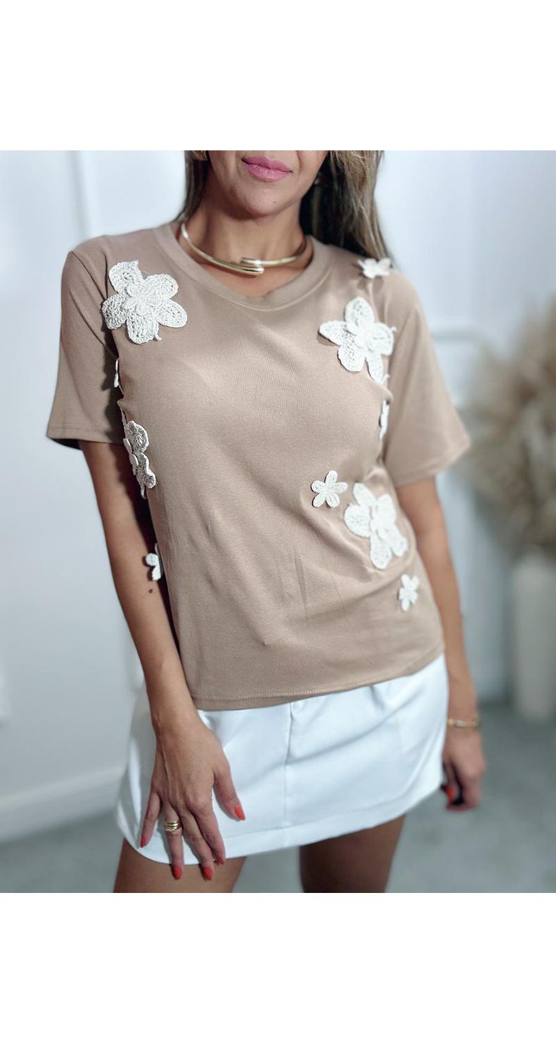 Blusa Flor bordada Ref:3550