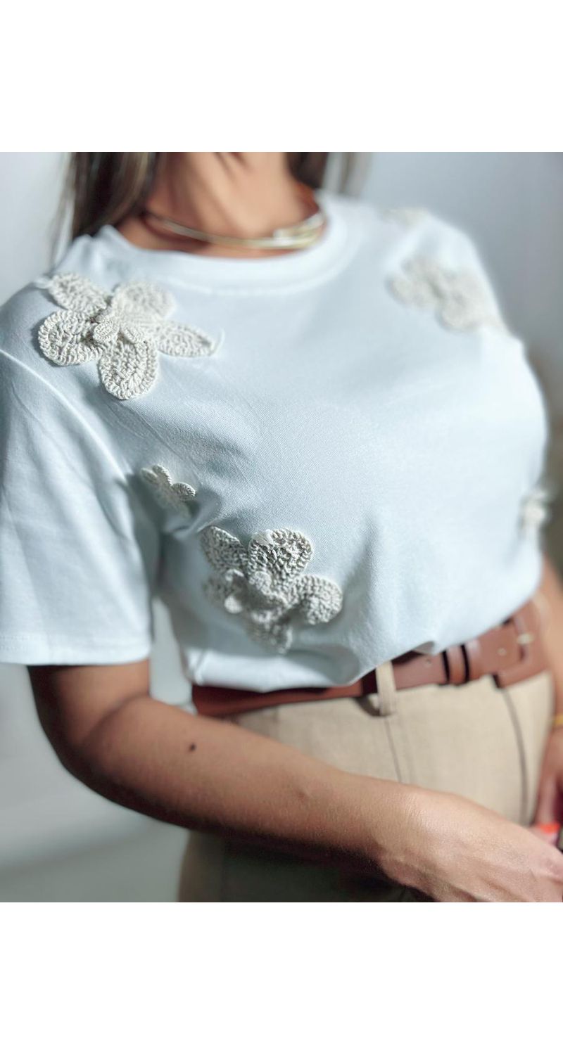 Blusa Flor bordada Ref:3550