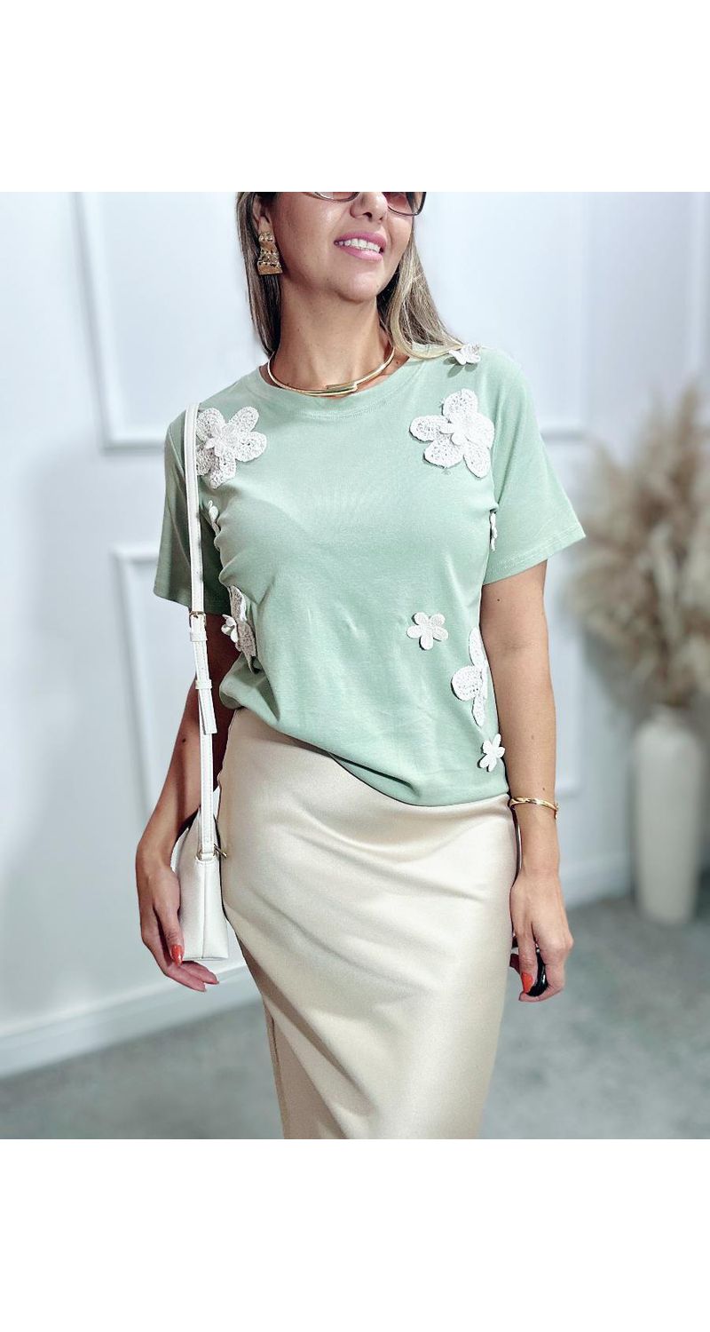 Blusa Flor bordada Ref:3550