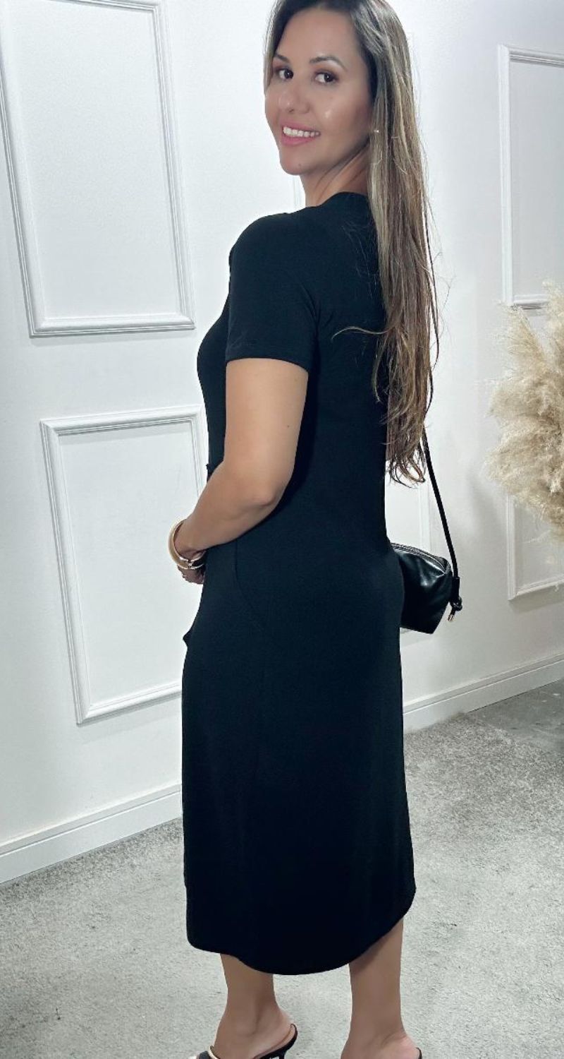 Vestido Laura Midi Moletinho Preto