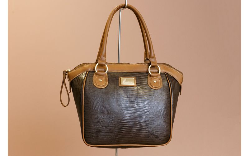 Bolsa em Couro Legítimo Lezard Café / Cela - 40911