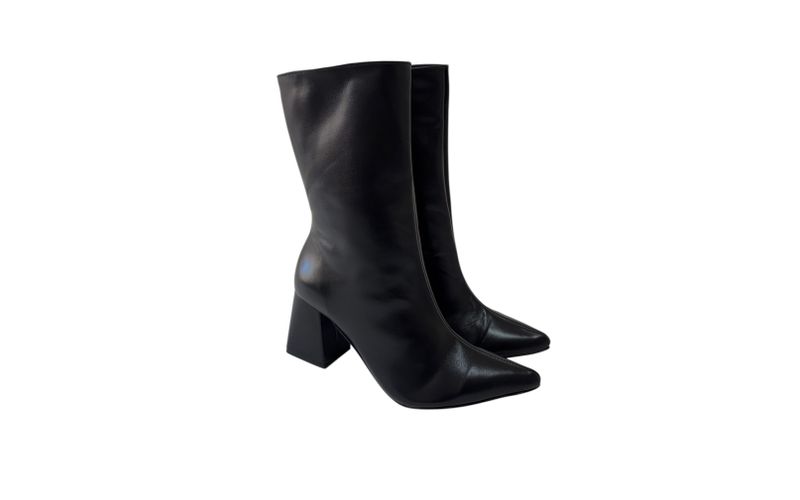 Bota Seraphine em Couro Legítimo Acabado - Preto Couro - 19079